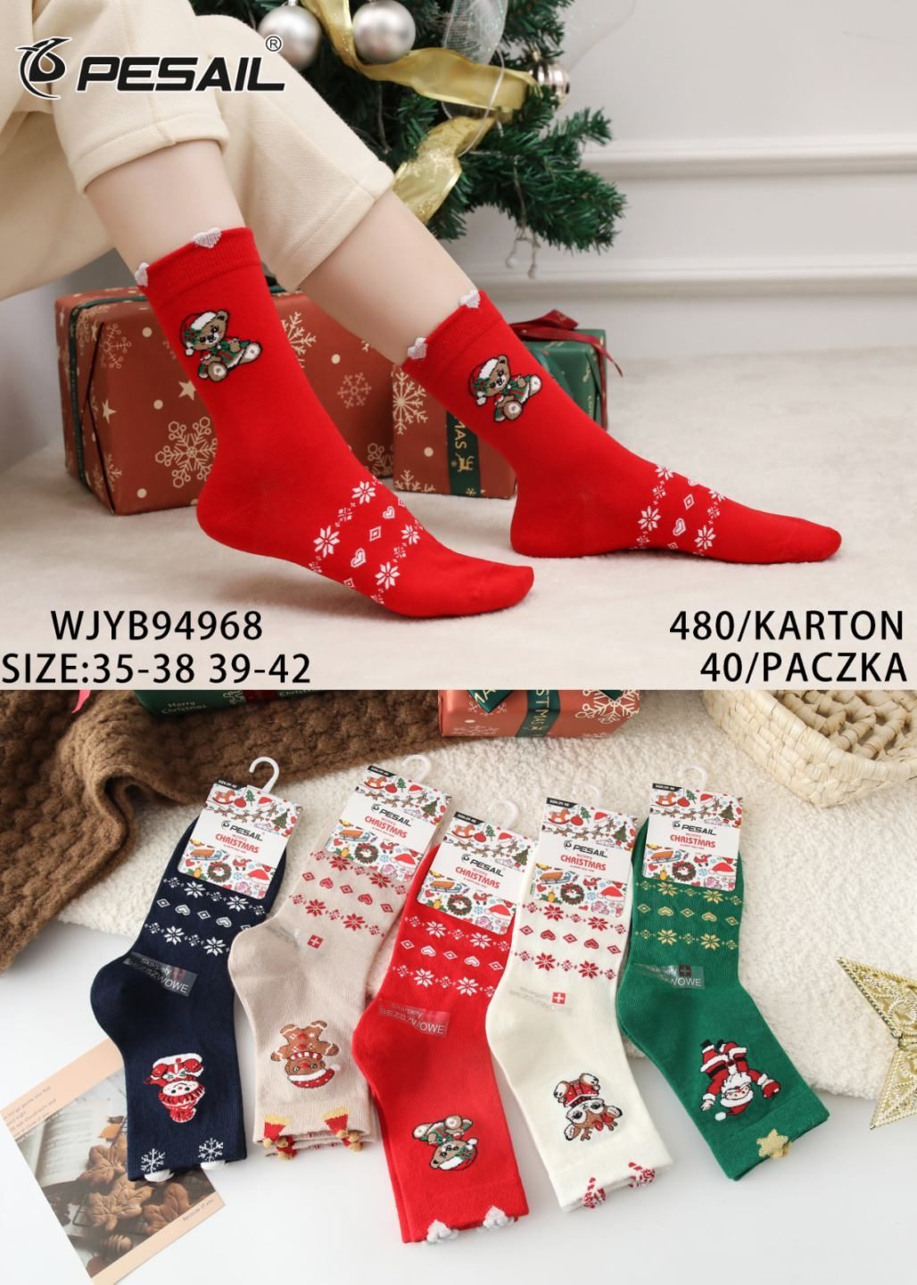SKARPETY DAMSKIE .SIZE: 35-42_( 40PAR/PACZKA) KOLOR JAK NA ZDZIĘCIU 2751910
