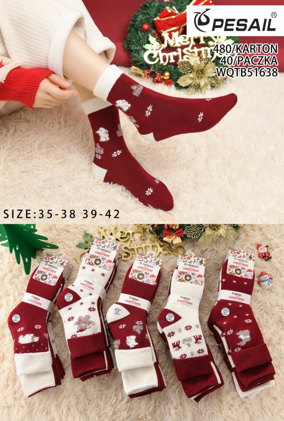 SKARPETY DAMSKIE .SIZE: 35-42_( 40PAR/PACZKA) KOLOR JAK NA ZDZIĘCIU 2751911