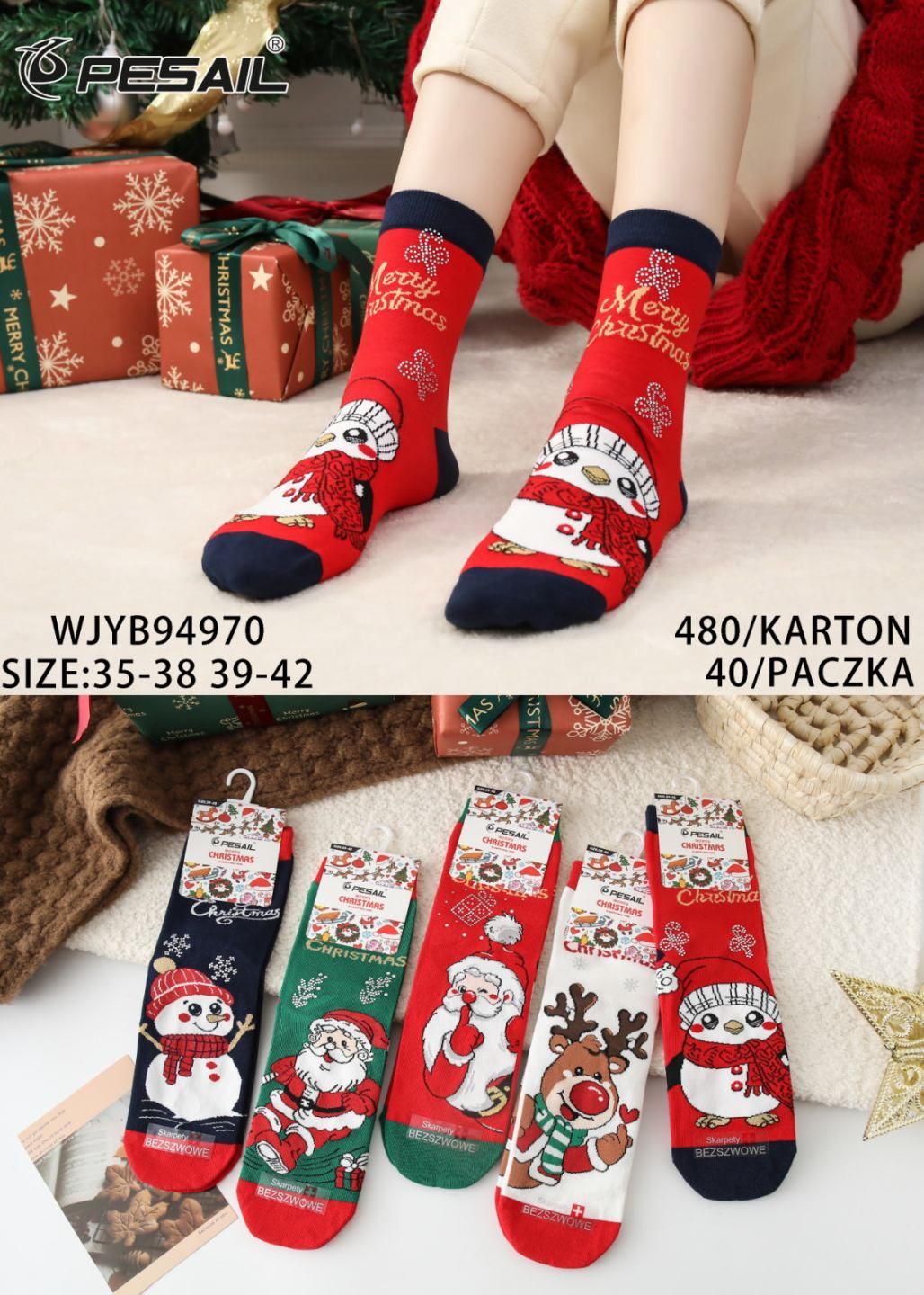 SKARPETY DAMSKIE .SIZE: 35-42_( 40PAR/PACZKA) KOLOR JAK NA ZDZIĘCIU 2751913