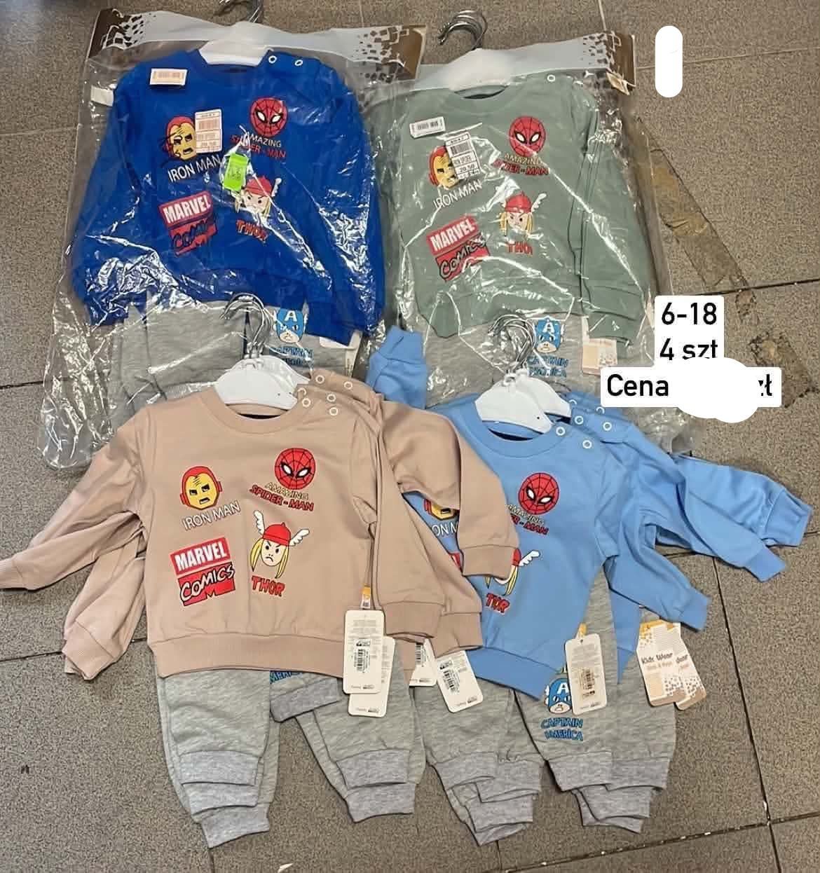Komplety DZIECIĘCA size 6-18 m_ paczka 4szt _1 kolor 1760916