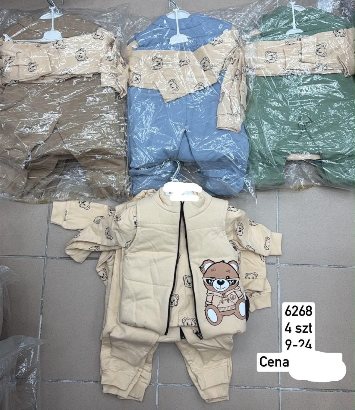 Komplety DZIECIĘCA size 9-24 m_ paczka 4szt _1 kolor 1751718
