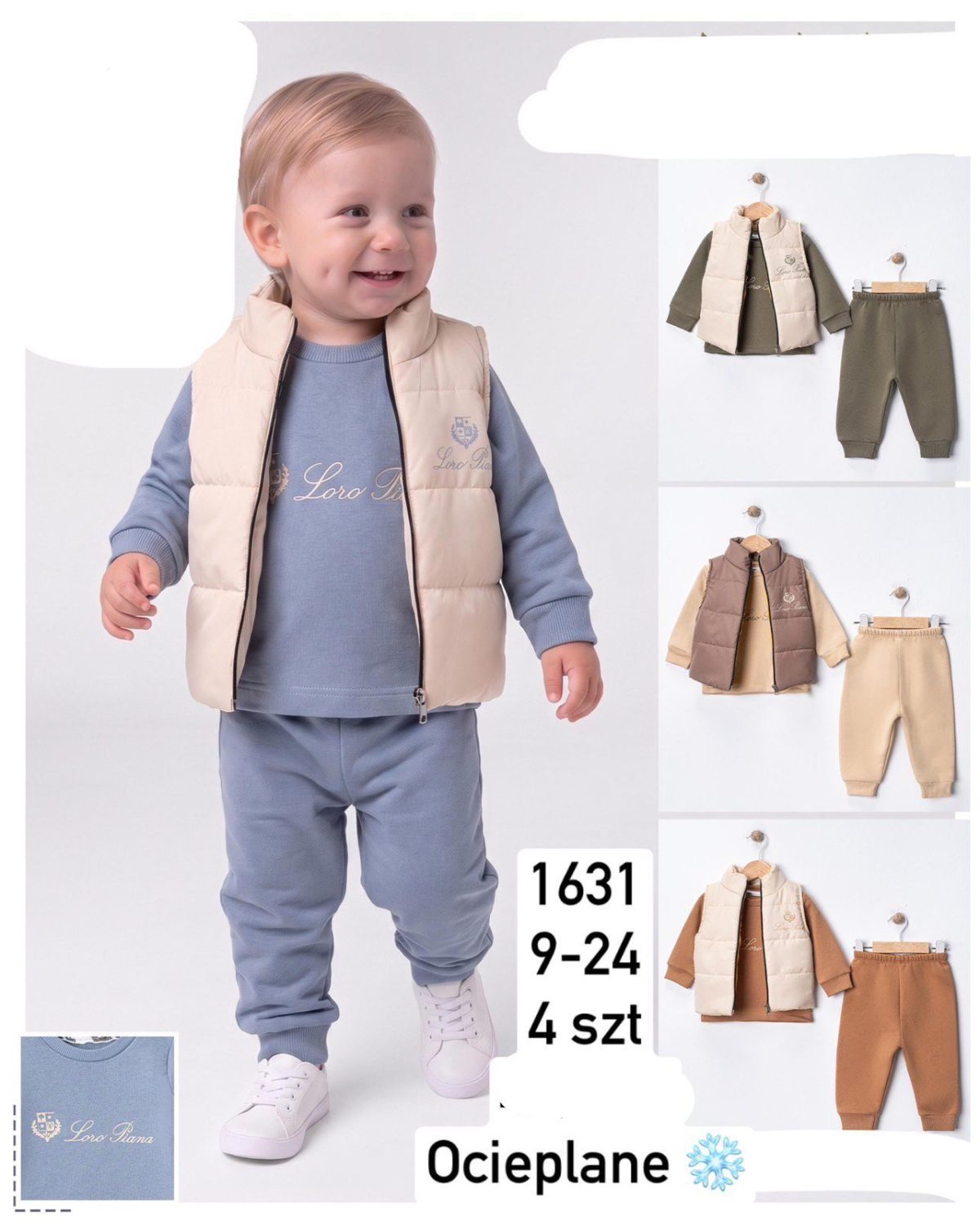 Komplety DZIECIĘCA size 9-24 m_ paczka 4szt _1 kolor 1751719