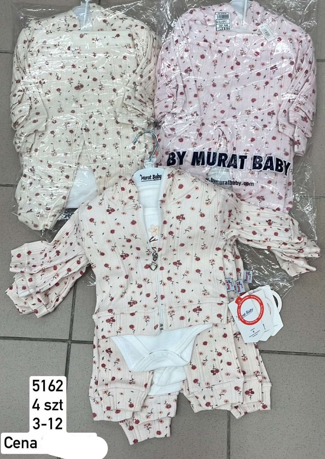 Komplety DZIECIĘCA size 3-12 m_ paczka 4szt _1 kolor 1751735