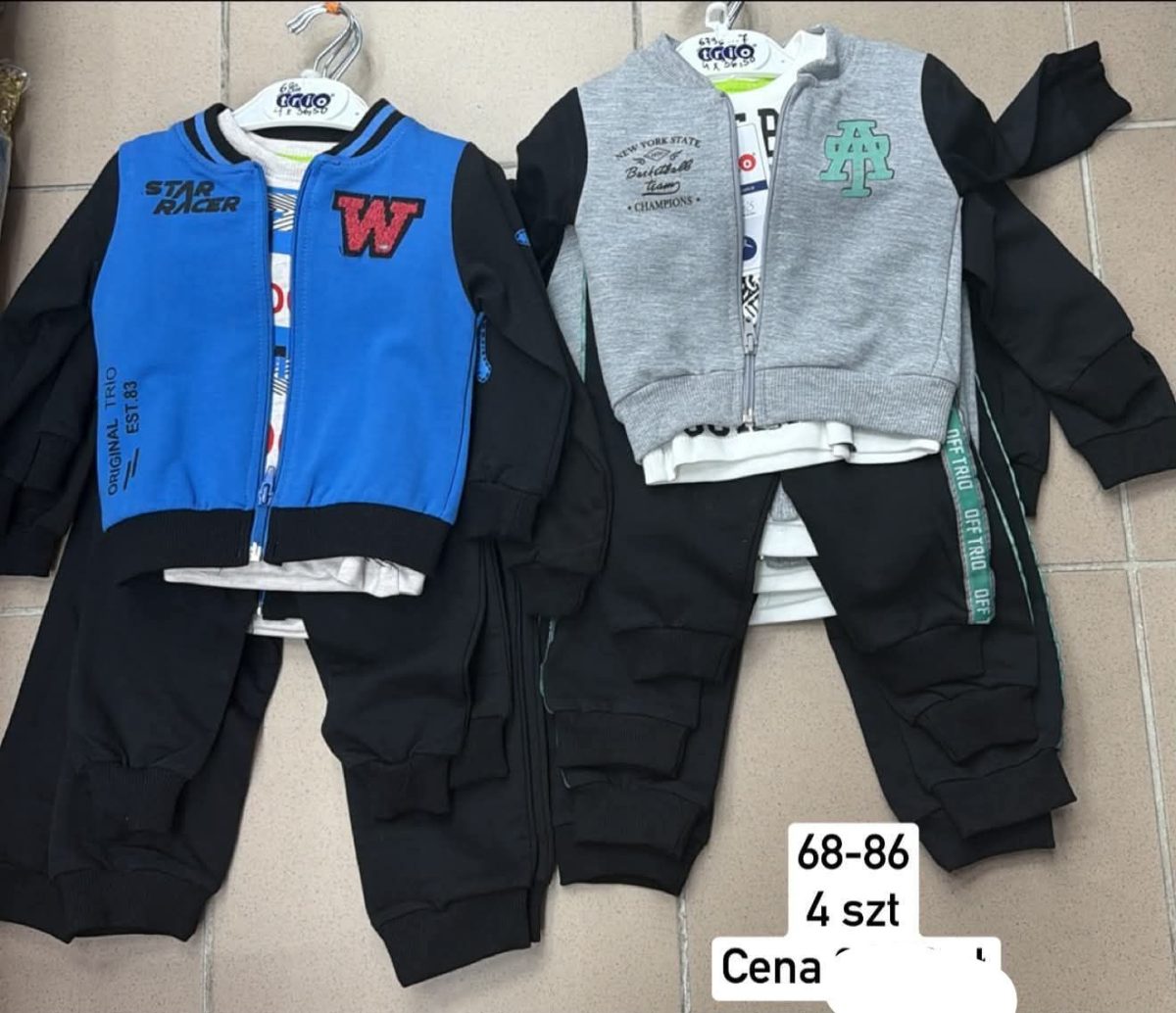 Komplety DZIECIĘCA size 68-86_ paczka 4szt _1 kolor 1751973