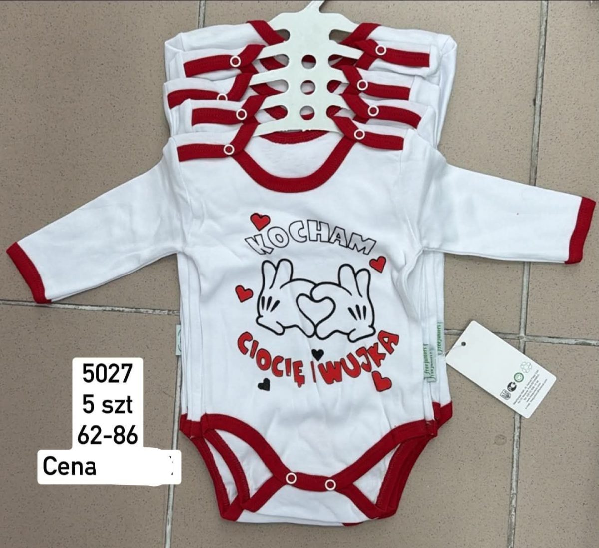 Body DZIECIĘCA size 62-86_ paczka 5szt _1 kolor 1716442