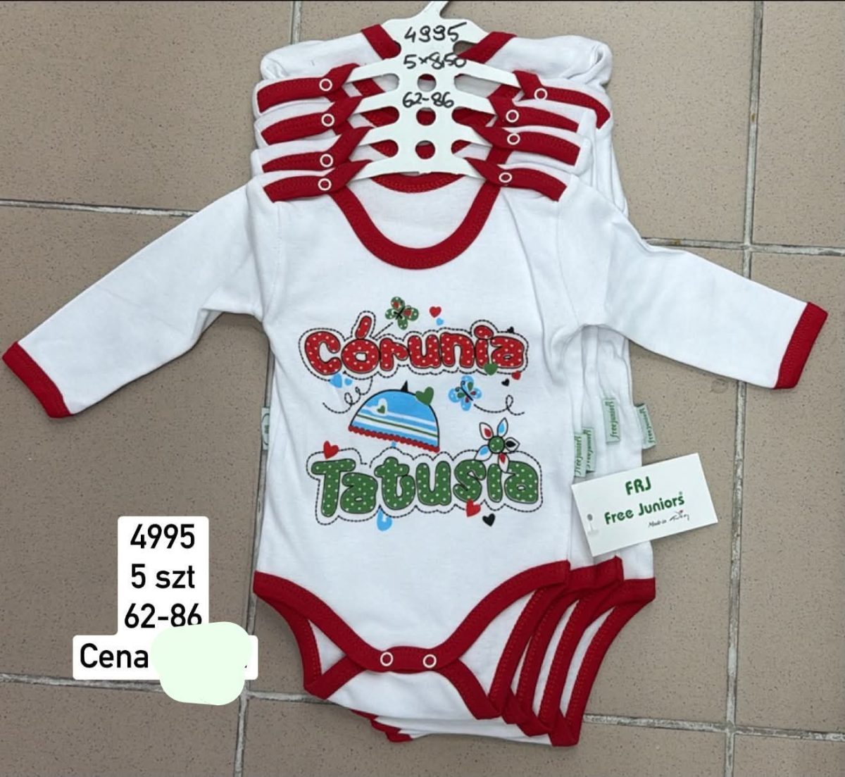 Body DZIECIĘCA size 62-86_ paczka 5szt _1 kolor 1716448