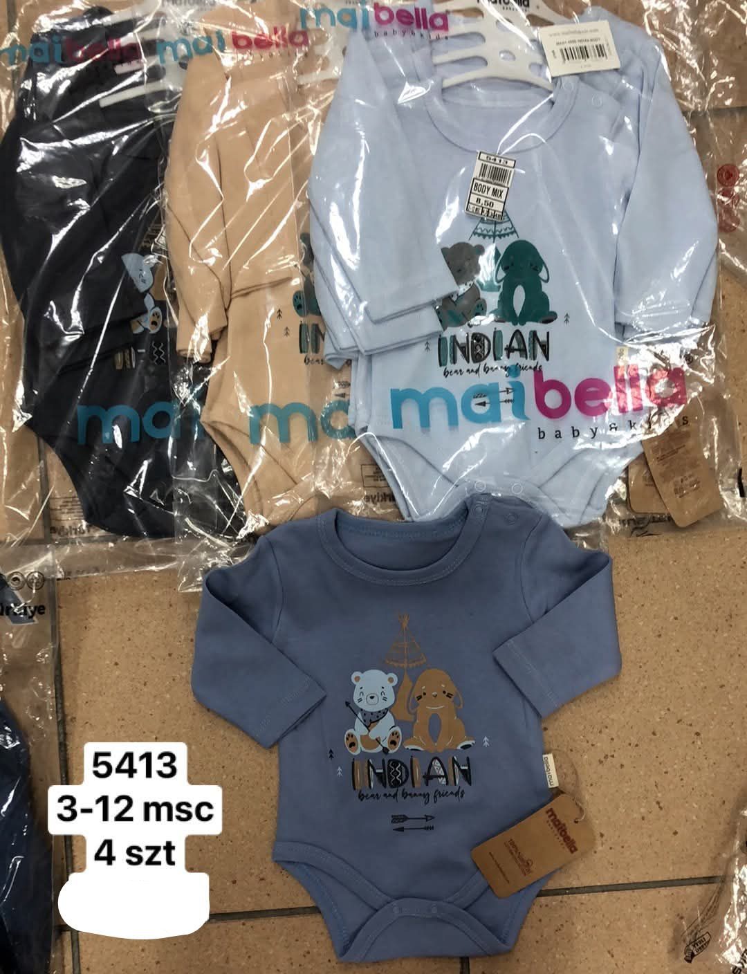 Body DZIECIĘCA size 3-12 m_ paczka 4szt _1 kolor 1716450