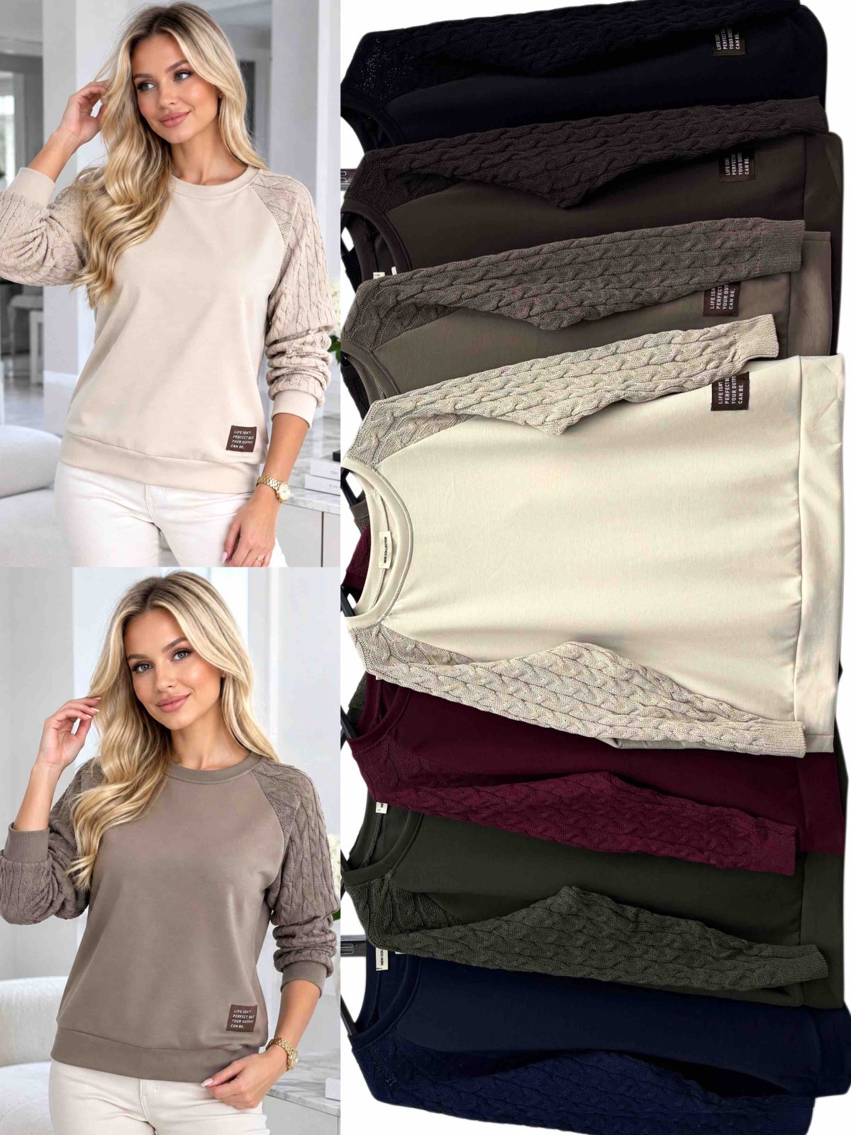 Bluzki Damskie wloskie _over size _ paczka 6szt_ mix kolor 5396994
