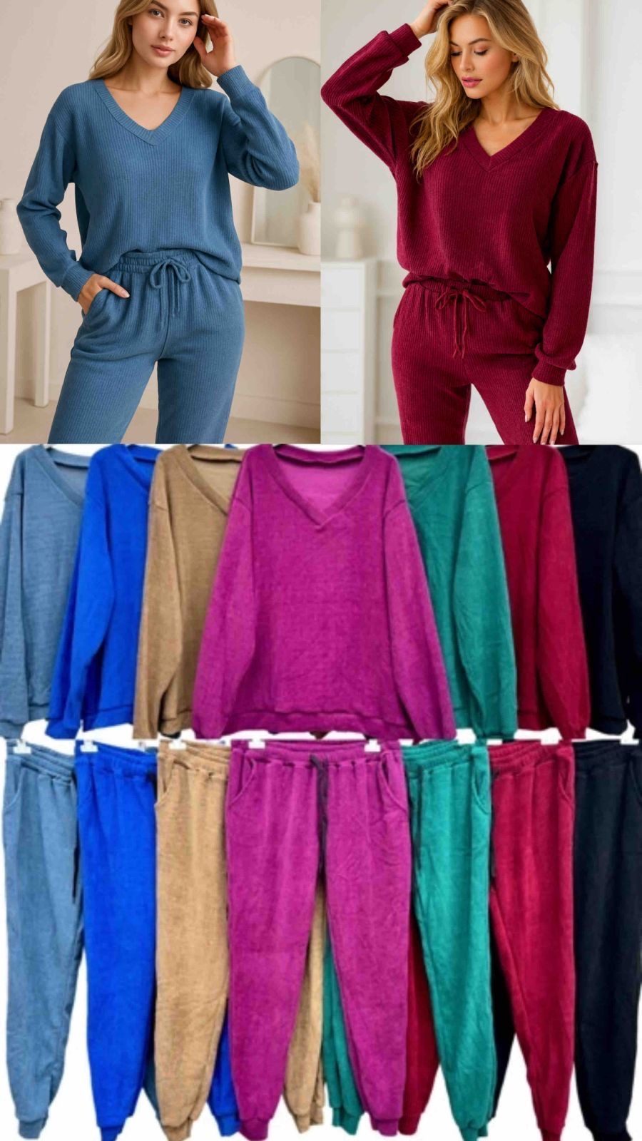Komplety Damskie wloskie _over size _ paczka 6szt_ mix kolor 5397001