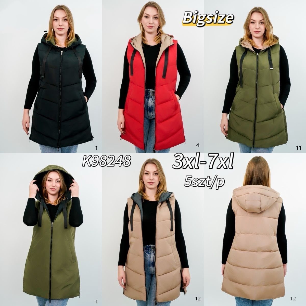 Kamizelki Damskie Size 3xl-7xl_ paczka 5szt_1kolor 5397470