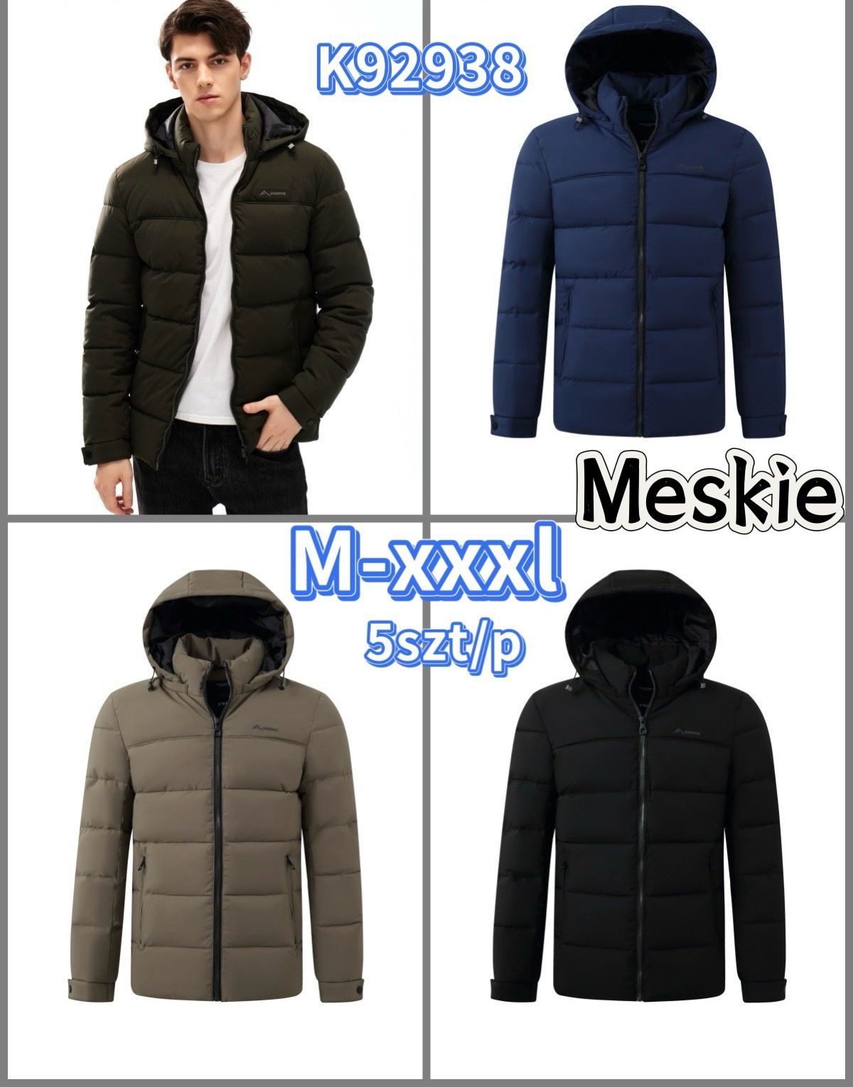 Kurtki MĘSKA_ Size m-3xl_ paczka 5szt_1kolor 8605592