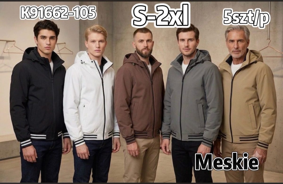 Kurtki MĘSKA_ Size s-2xl_ paczka 5szt_1kolor 8605620