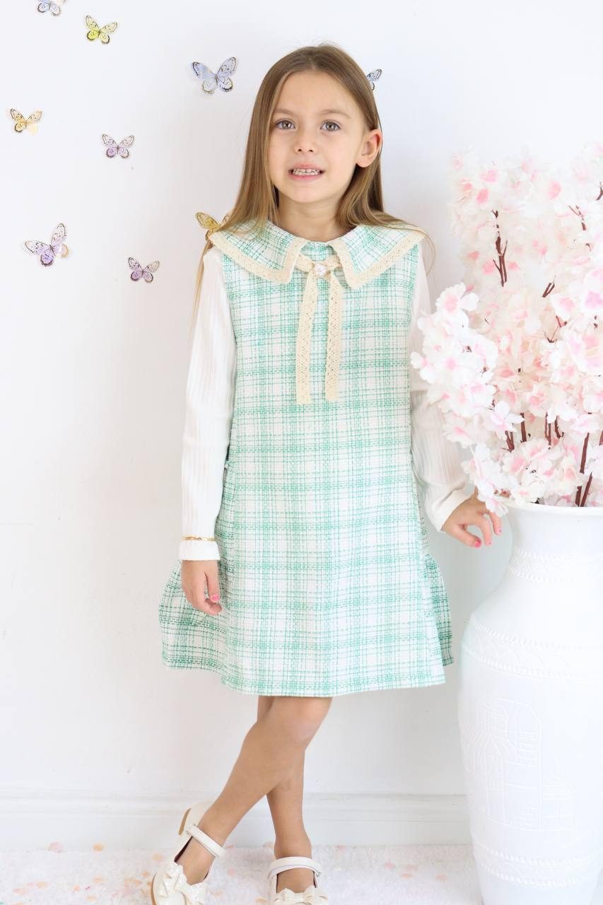 Sukienki DZIECIĘCA size 3-12 lat_ paczka 6szt _1 kolor 8605624