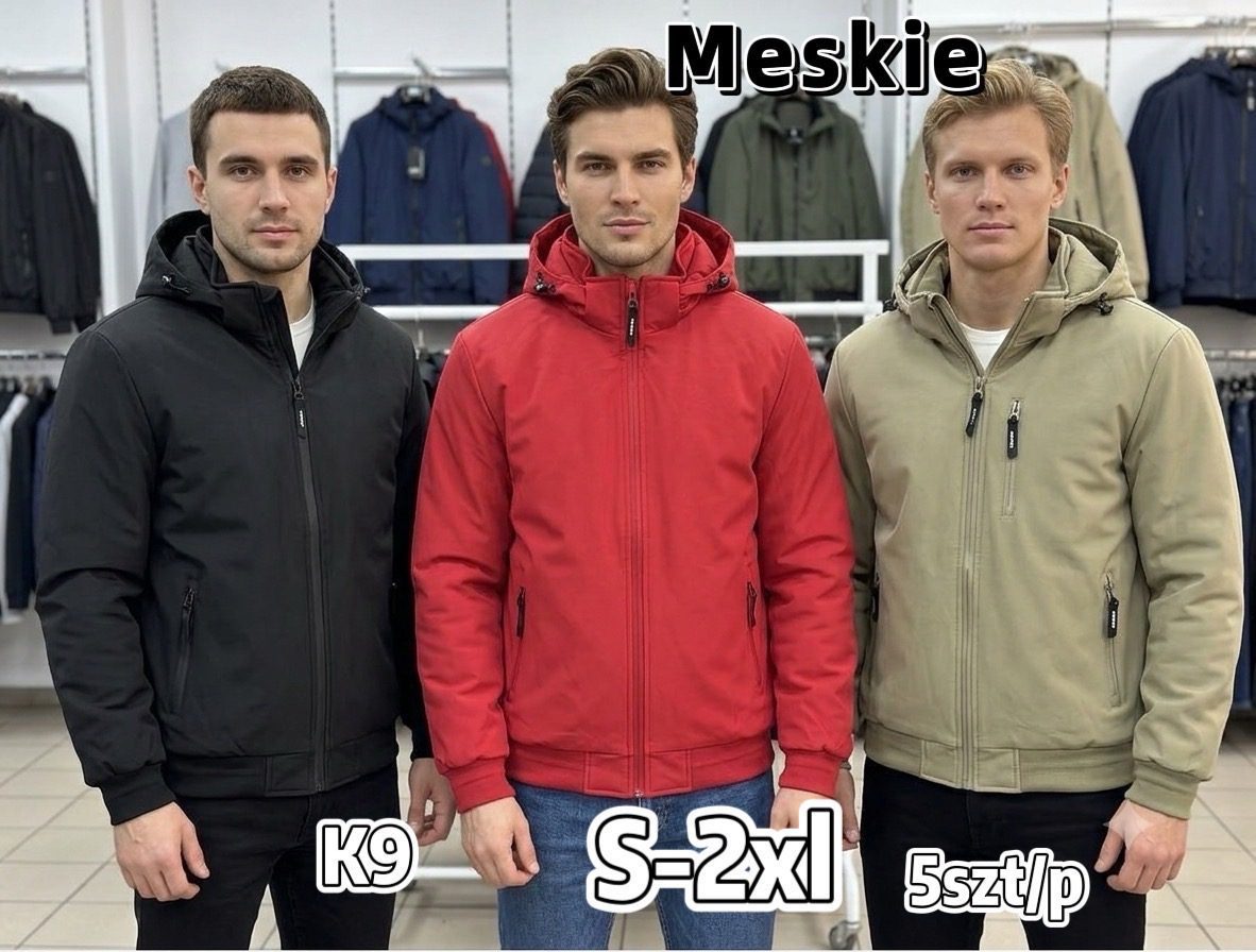 Kurtki MĘSKA_ Size s-2xl_ paczka 5szt_1kolor 8605626