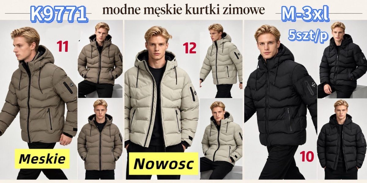 Kurtki MĘSKA_ Size m-3xl_ paczka 5szt_1kolor 8605680