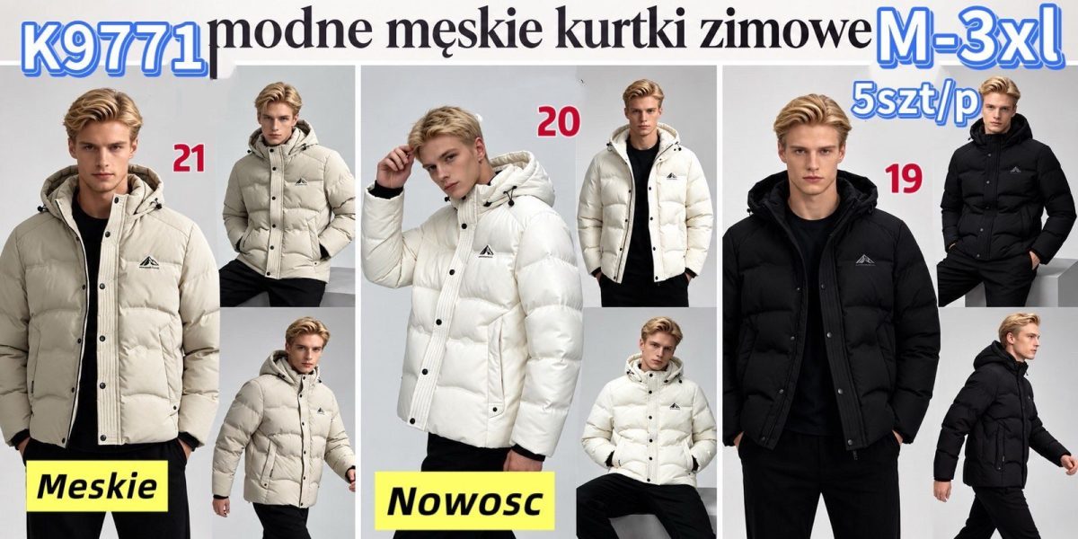 Kurtki MĘSKA_ Size m-3xl_ paczka 5szt_1kolor 8605681