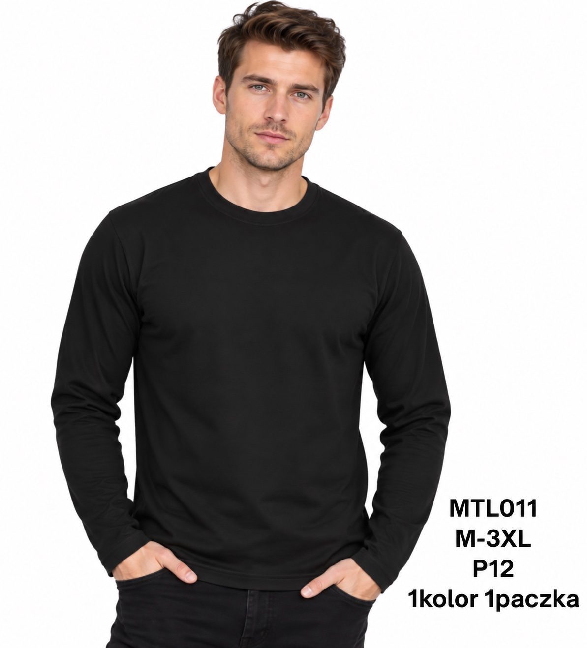 Bluzki MĘSKA_size m-3xl_paczka 12 szt_1kolor 8605808