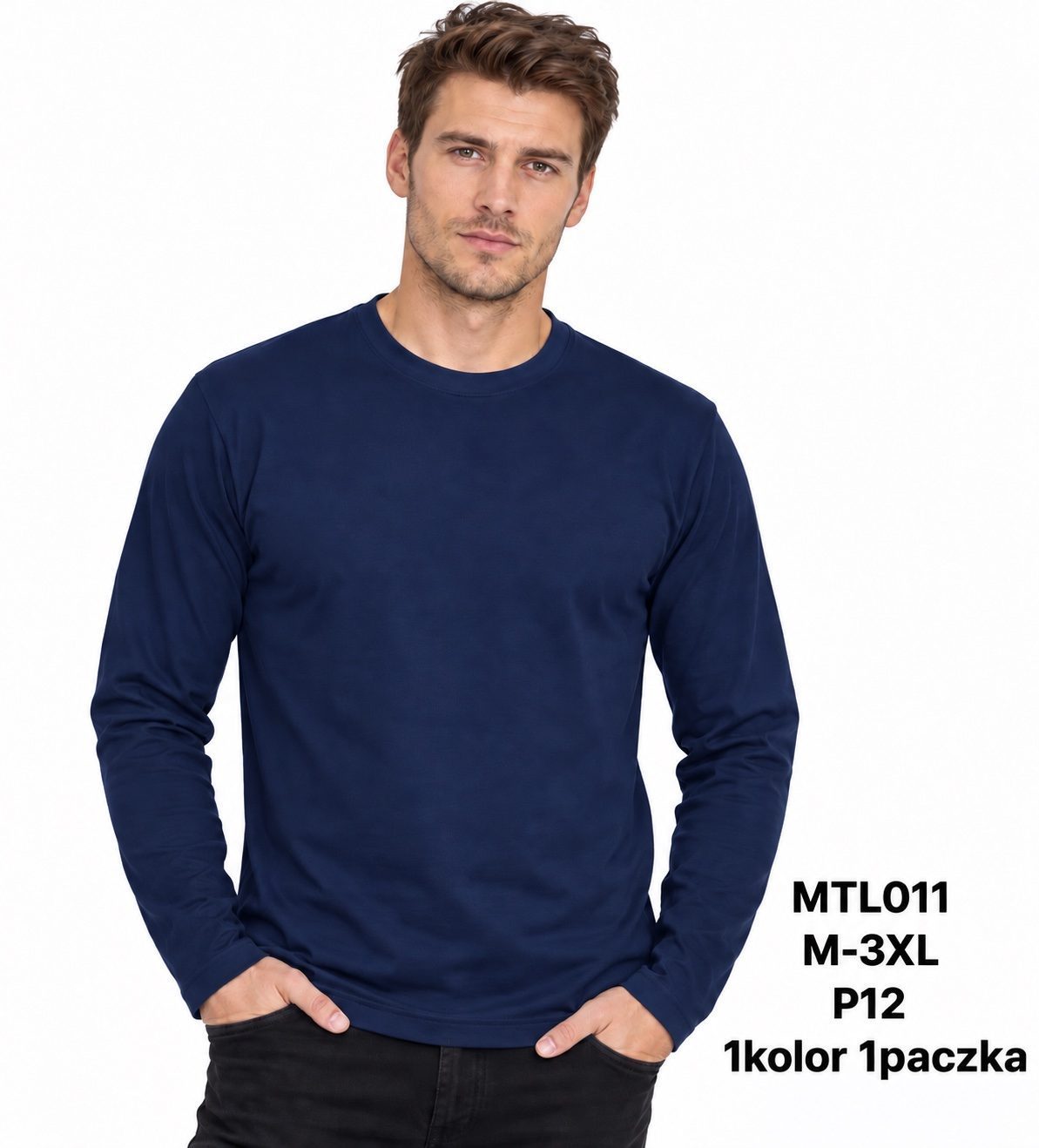Bluzki MĘSKA_size m-3xl_paczka 12 szt_1kolor 8605809