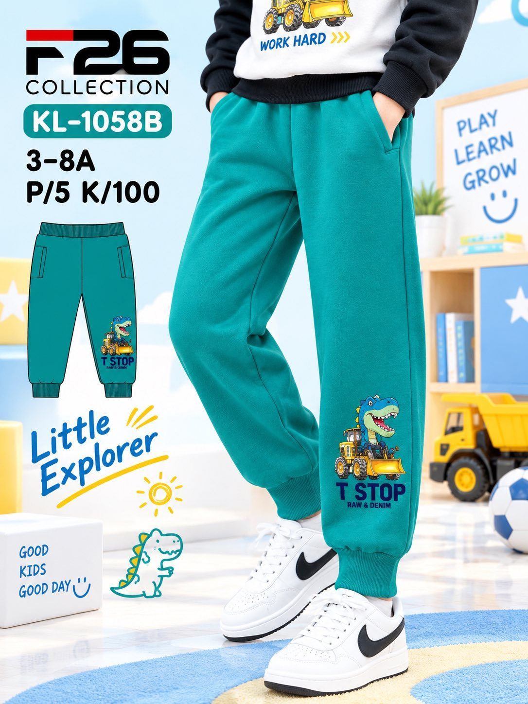 Spodnie DZIECIĘCA size 3-8 lat_ paczka 5szt _1 kolor 8606023