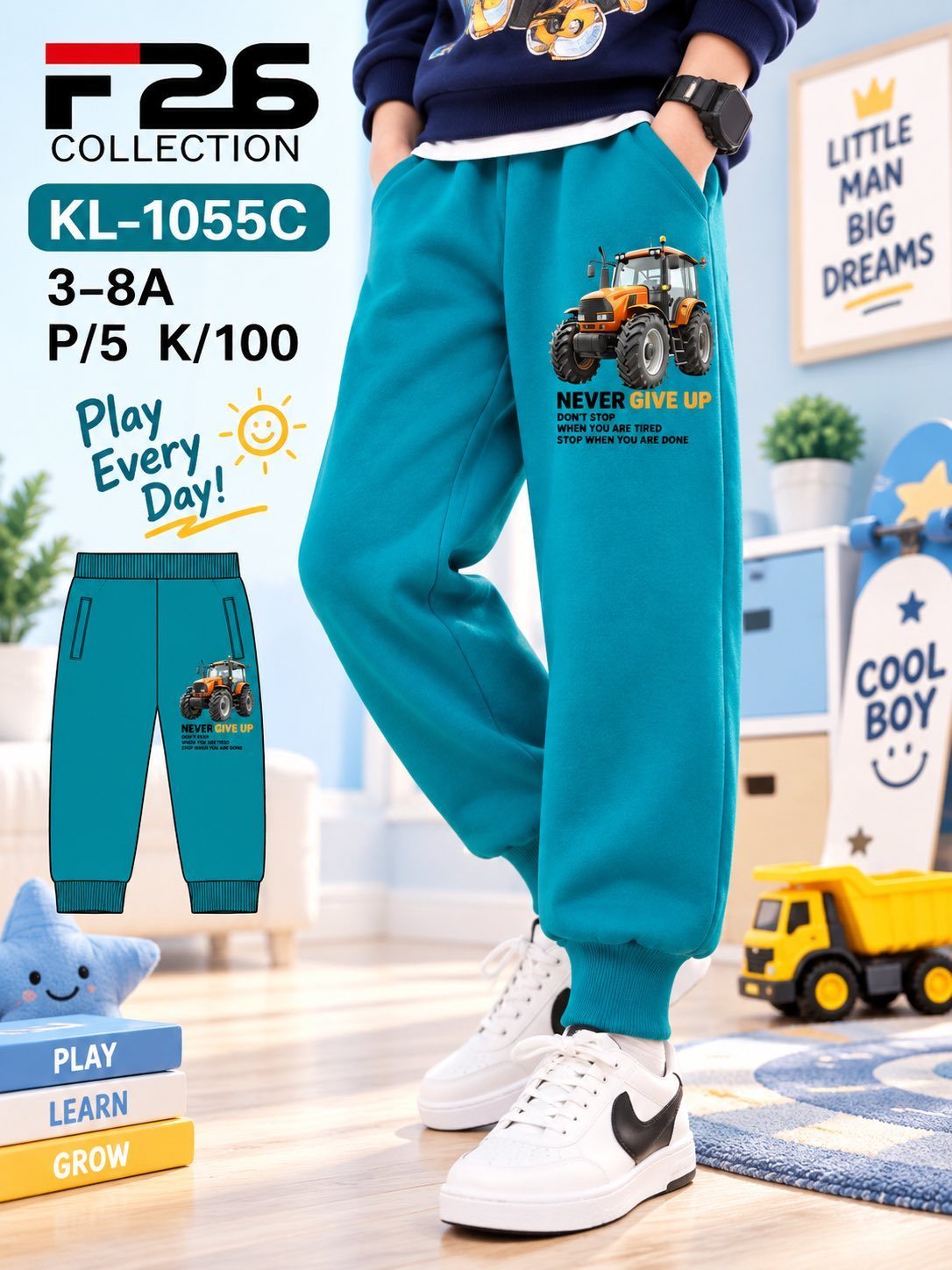 Spodnie DZIECIĘCA size 3-8 lat_ paczka 5szt _1 kolor 8606025