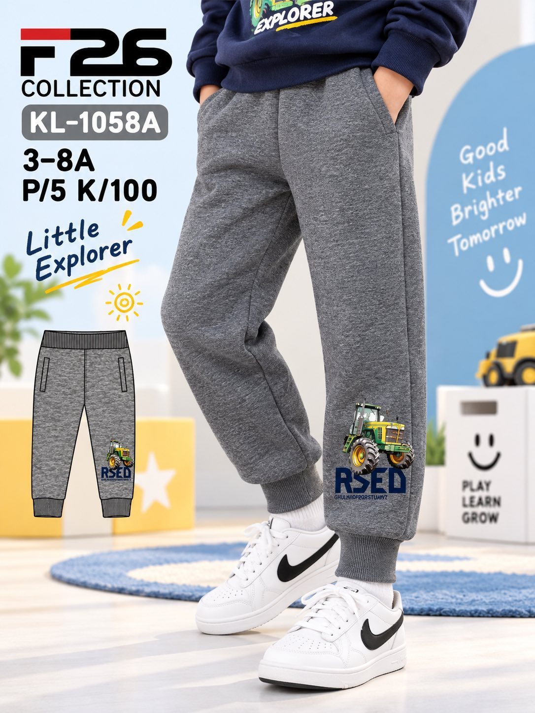 Spodnie DZIECIĘCA size 3-8 lat_ paczka 5szt _1 kolor 8606029