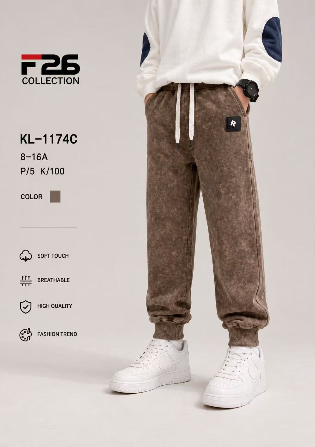 Spodnie DZIECIĘCA size 8-16 lat_ paczka 5szt _1 kolor 8606085