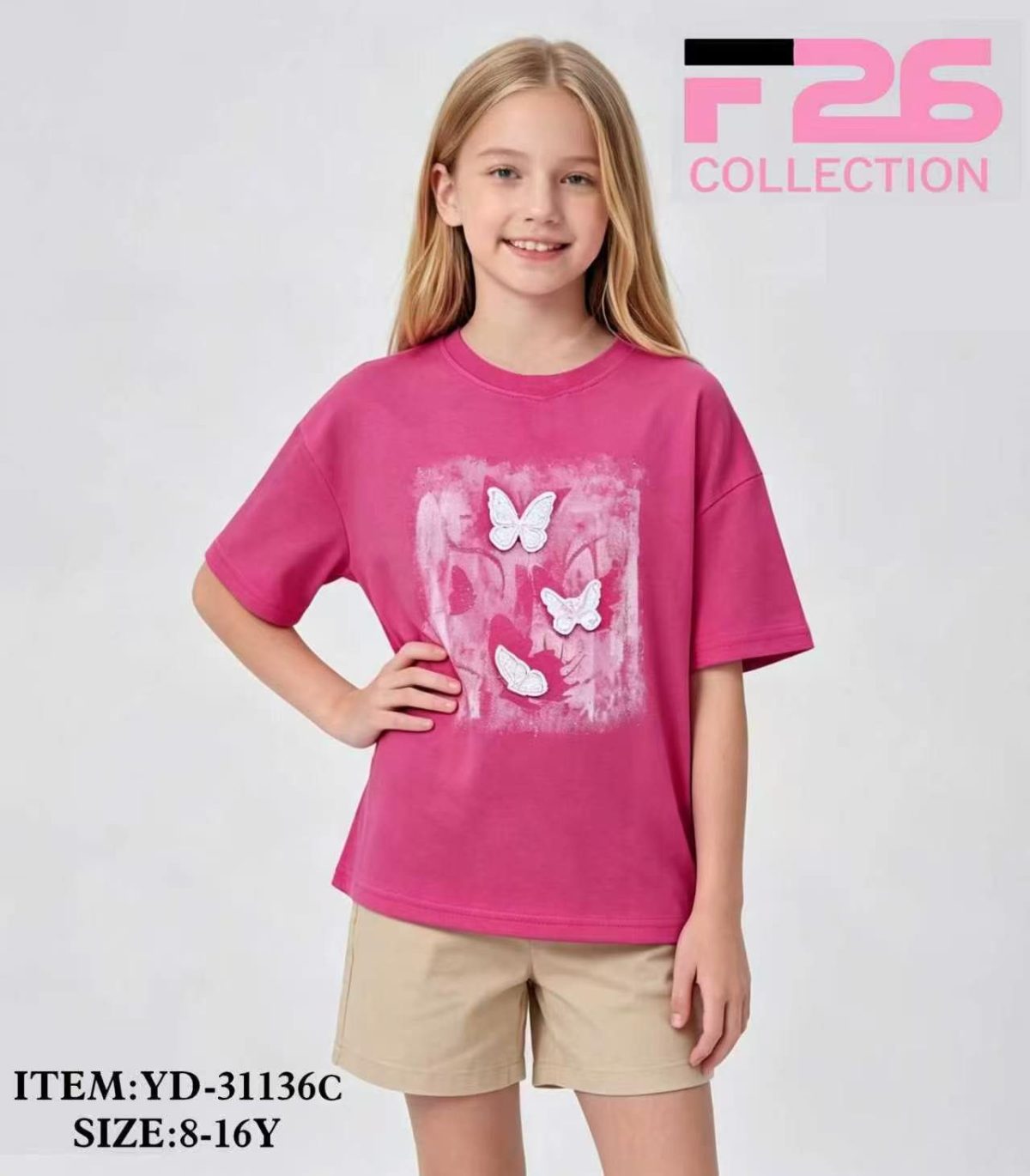 Bluzka DZIECIĘCA size 8-16 lat_ paczka 5szt _1 kolor 8606155