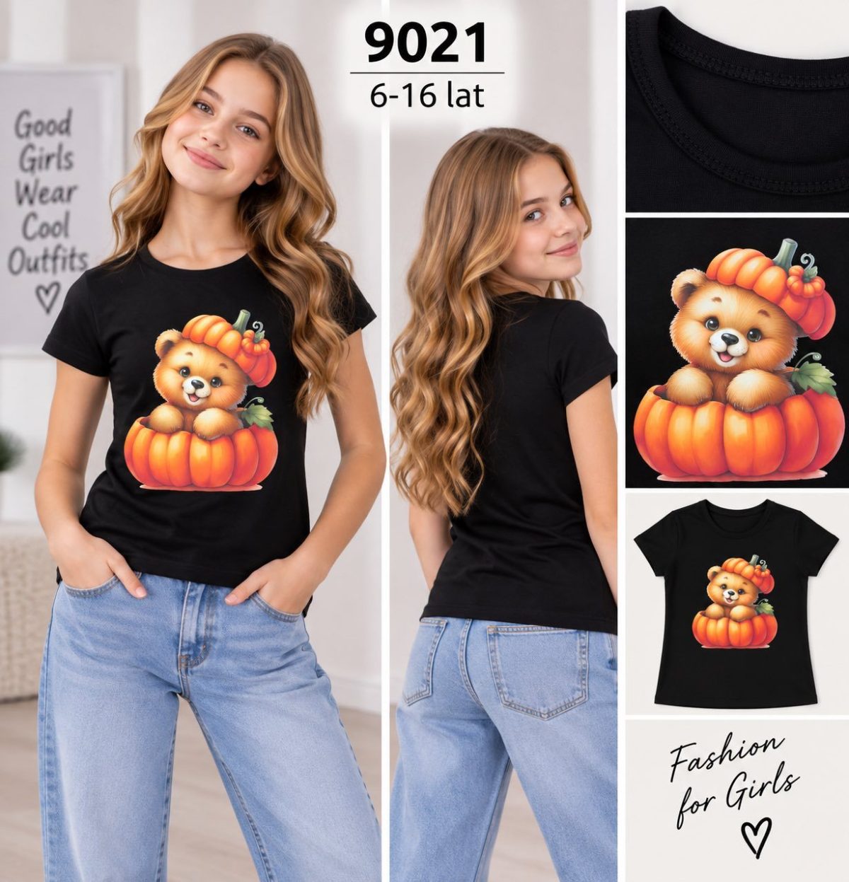 Bluzka DZIECIĘCA size 6-16 lat_ paczka 6szt _1 kolor 7223996