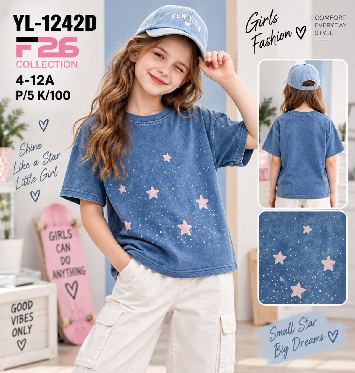 Bluzka DZIECIĘCA size 4-12 lat_ paczka 5szt _1 kolor 7224007
