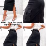 Spódnica długa Jeansowa  Damskie  _size XS-XL_paczka 12szt_bez pasek] 5025019