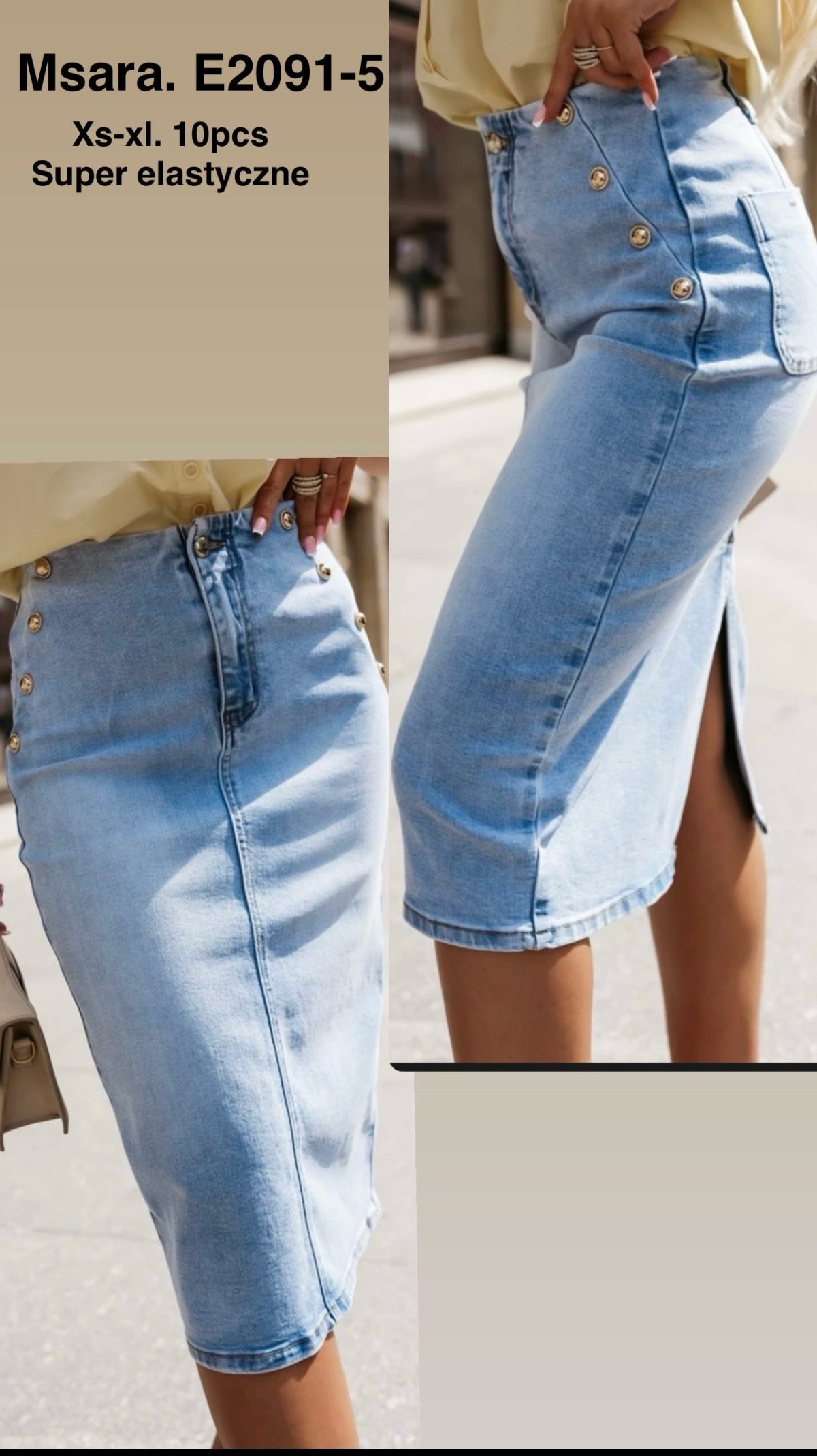 Spódnica krótka Jeansowa Damskie M'sara _size XS-XL_paczka 10szt_ 5025025
