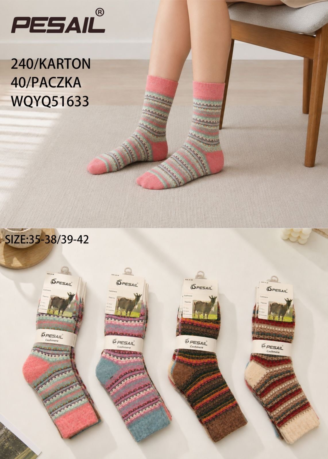 SKARPETY DAMSKA.SIZE: 35-42_( 40PAR/PACZKA) KOLOR JAK NA ZDZIĘCIU 8072542