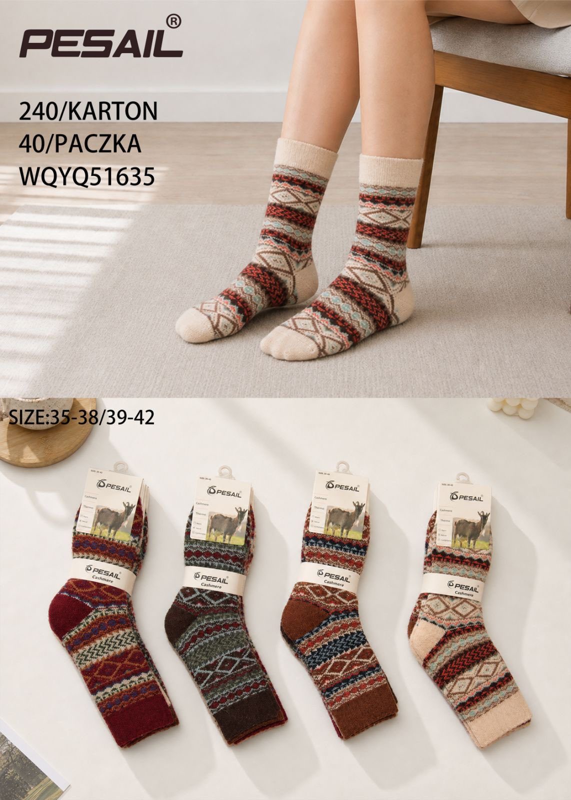 SKARPETY DAMSKA.SIZE: 35-42_( 40PAR/PACZKA) KOLOR JAK NA ZDZIĘCIU 8072543