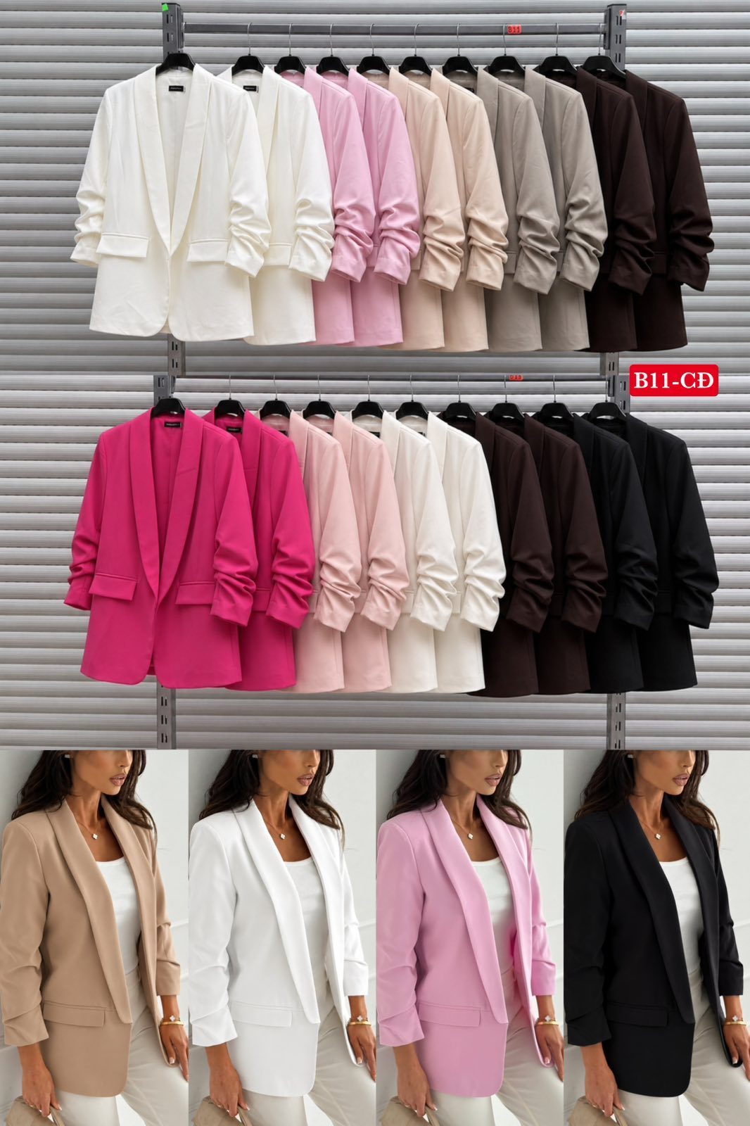 Marynarki Damskie Włoskie_ size uni_ paczka 6szt_ mix kolor 2645047