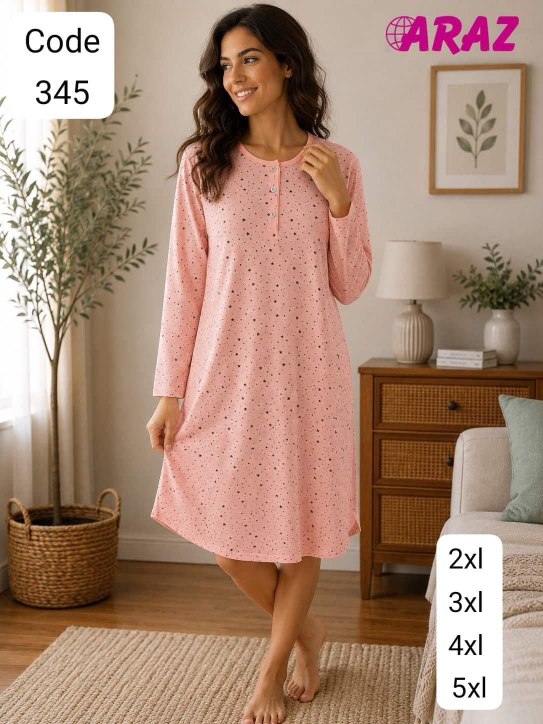Koszule nocne DAMSKA_size 2-5xl_paczka 12 szt_mixkolor 2644929