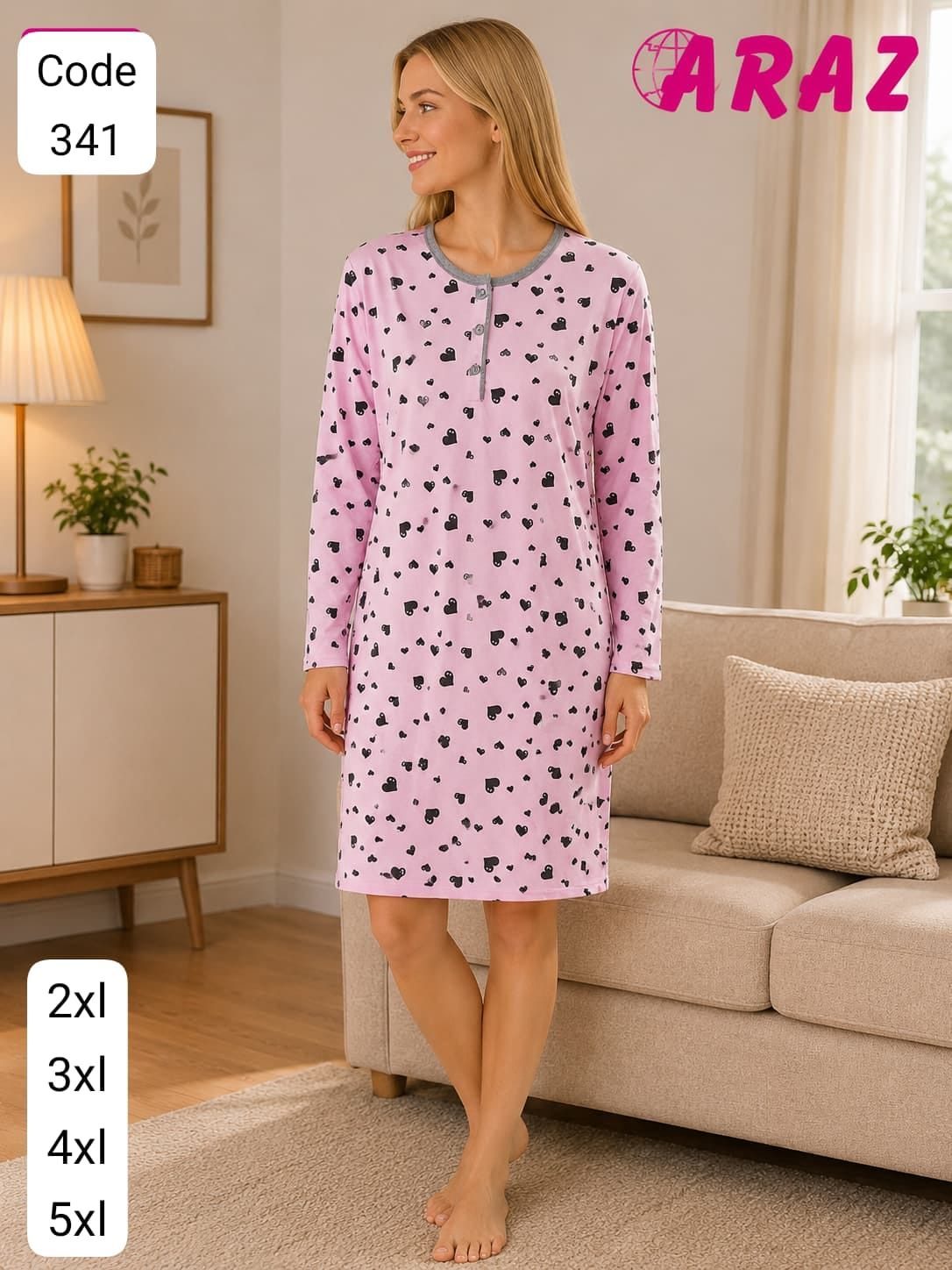Koszule nocne DAMSKA_size 2-5xl_paczka 12 szt_mixkolor 2644932