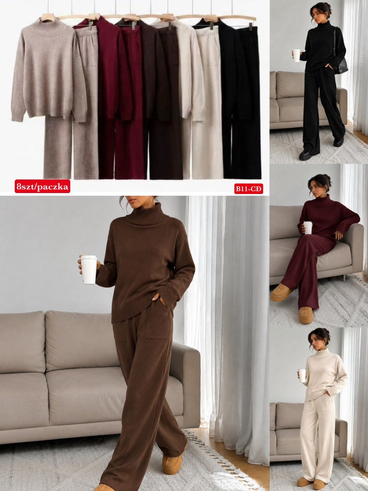 Komplety Damskie Włoskie_ size uni_ paczka 6szt_ mix kolor 3093328