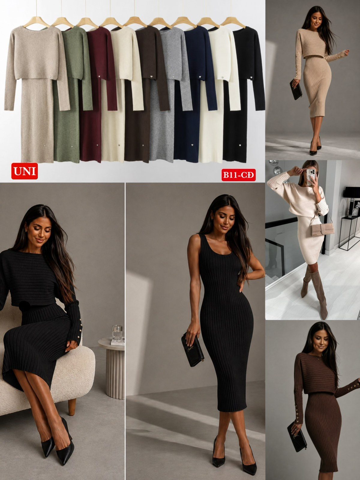 Komplety Damskie Włoskie_ size uni_ paczka 6szt_ mix kolor 3093343