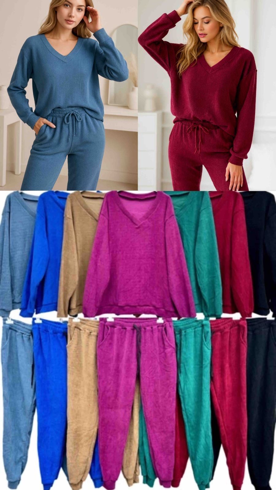 Komplety Damskie Włoskie_ over size _ paczka 6szt_ mix kolor 7818456