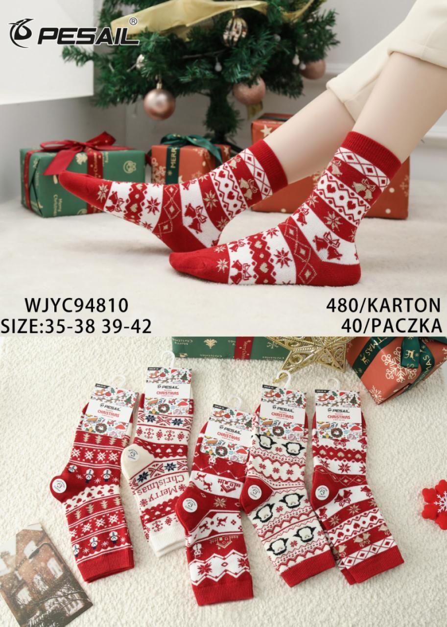Skarpety świąteczne DAMSKA.SIZE: 35-42_( 40PAR/PACZKA) KOLOR JAK NA ZDZIĘCIU 7818596