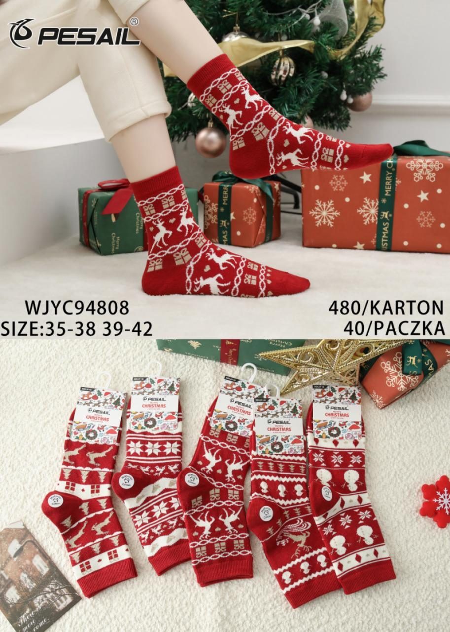 Skarpety świąteczne DAMSKA.SIZE: 35-42_( 40PAR/PACZKA) KOLOR JAK NA ZDZIĘCIU 7818597
