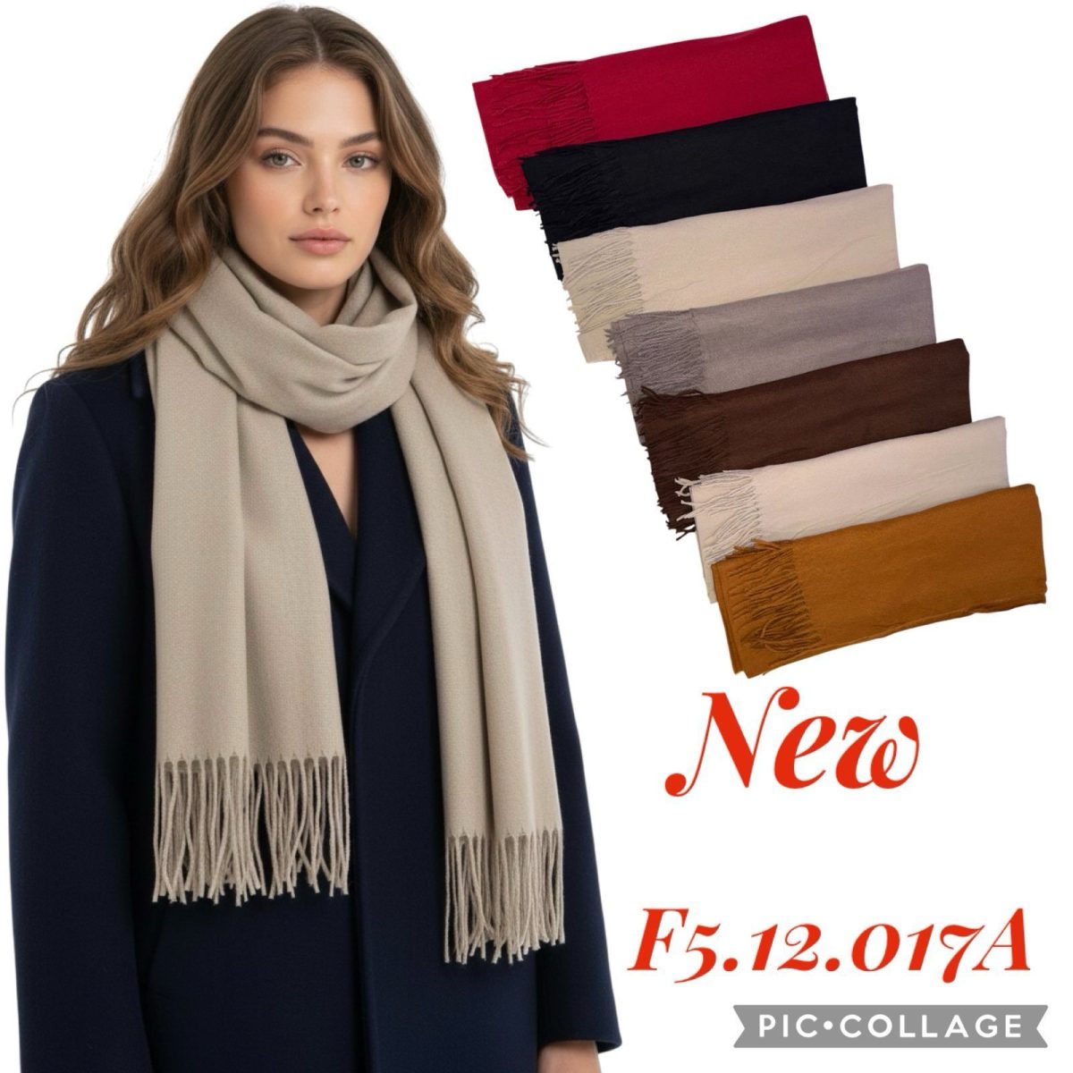 Szaliki Damskie_ paczka 12 szt _mix kolor 1154804