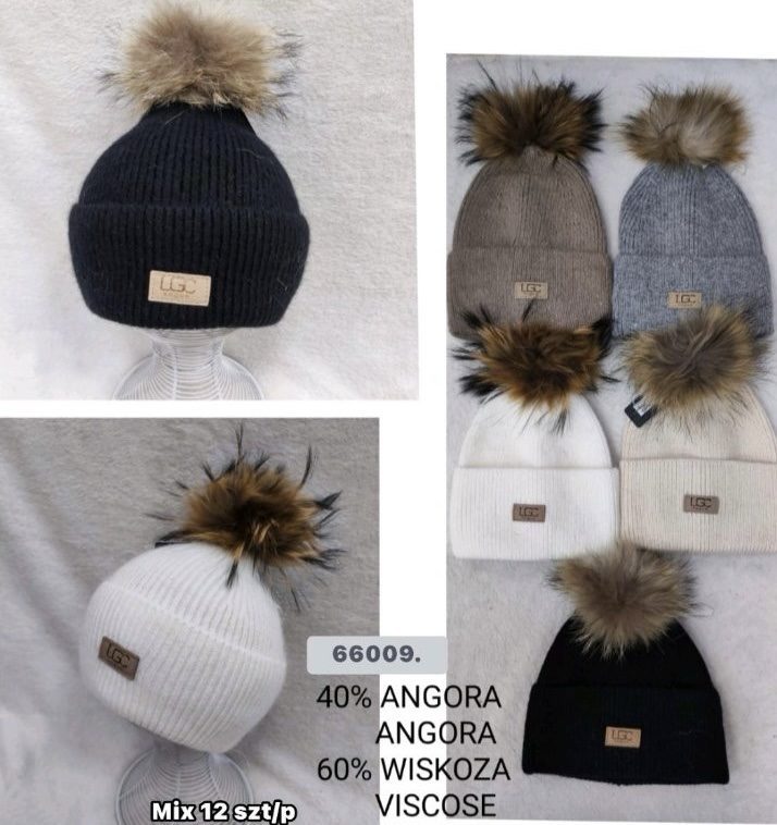 Czapki Damskie_ paczka 12 szt _mix kolor 1154829