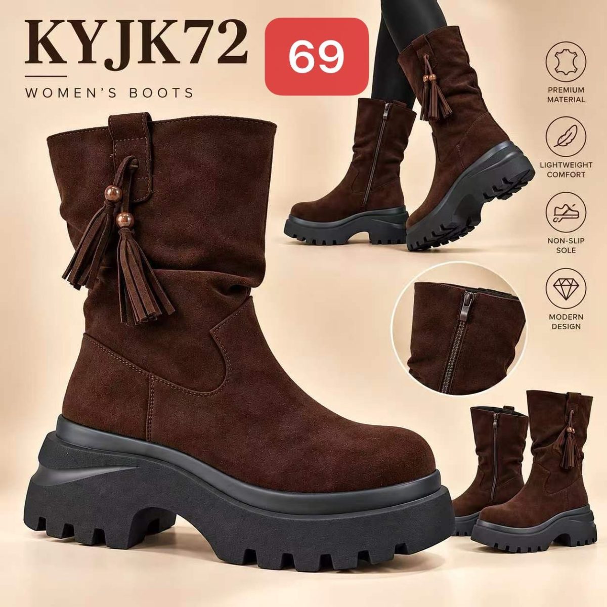 Buty Botki DAMSKIE (36-41_12par) 9607524