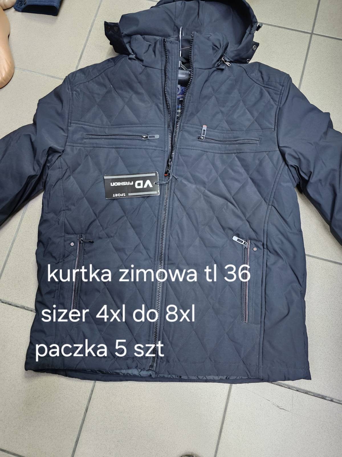 Kurtki MĘSKA_size 4-8xl_paczka 5 szt_1kolor 1262899