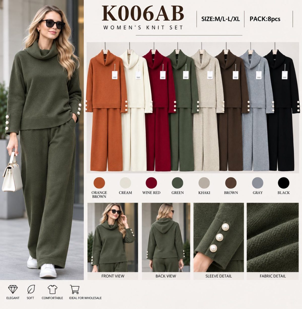 Komplety Damskie _size m-xl_ paczka 8szt_ mix kolor 1262905