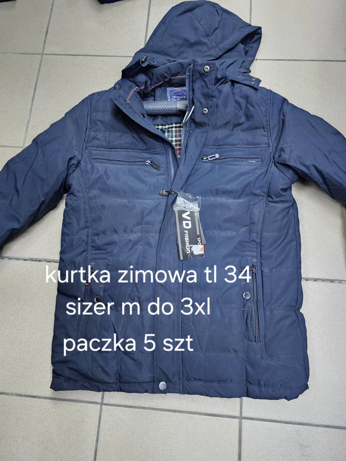 Kurtki MĘSKA_size m-3xl_paczka 5 szt_1kolor 1262906