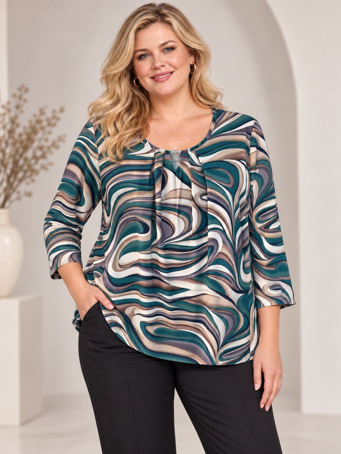Bluzki Damskie Polskie_ size 48-54_ paczka 4szt 1 kolor 7330661