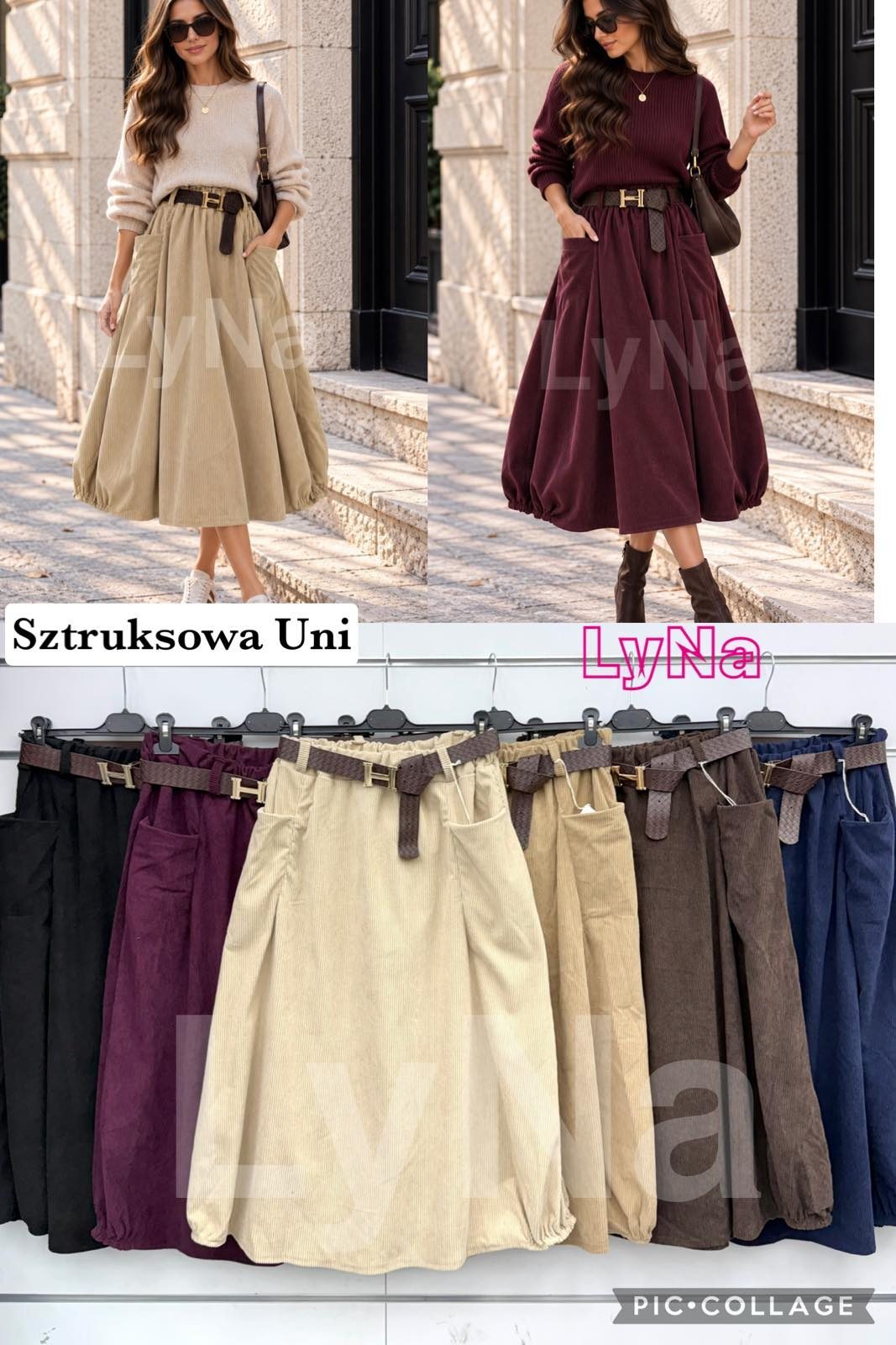 Spódnica długa Damskie wloskie _size uni_ paczka 6szt_ mix kolor 5790025