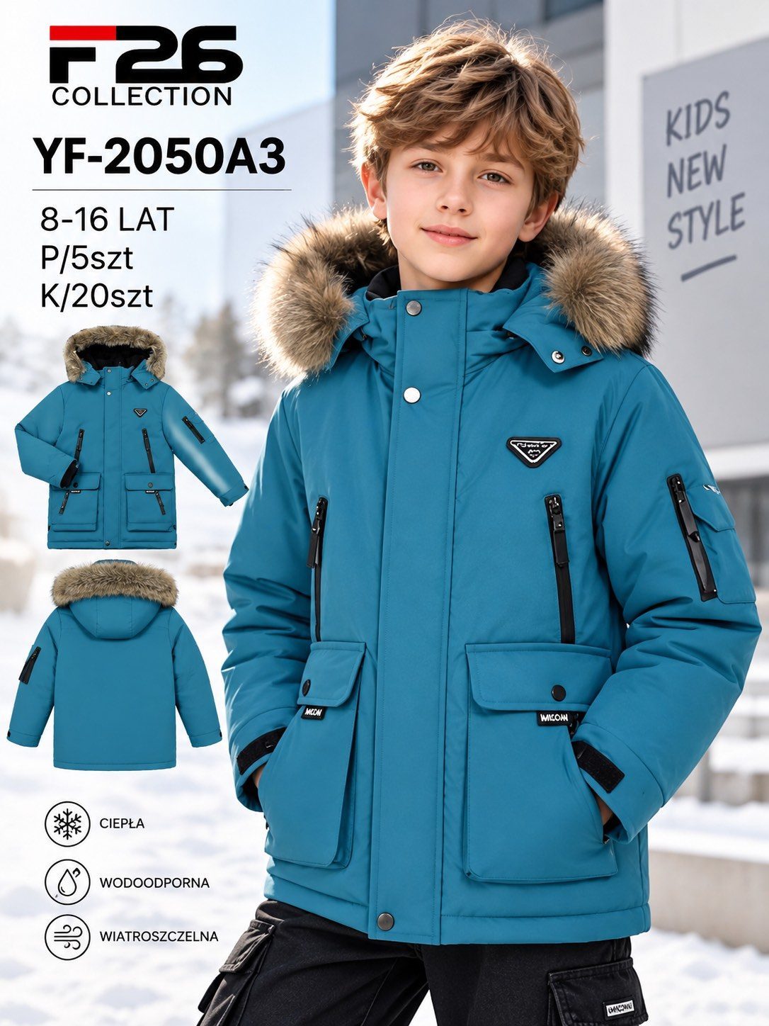 Kurtki DZIECIĘCA size 8-16 lat_ paczka 5szt _1 kolor 2961067